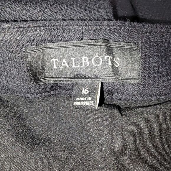 Talbots black textured straight leg slacks/pants size 16 - Picture 4 of 5